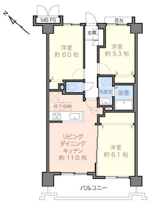 ライオンズマンション板橋本町第2　1階　間取図
